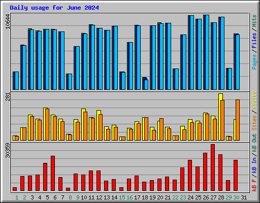 Daily usage for June 2024