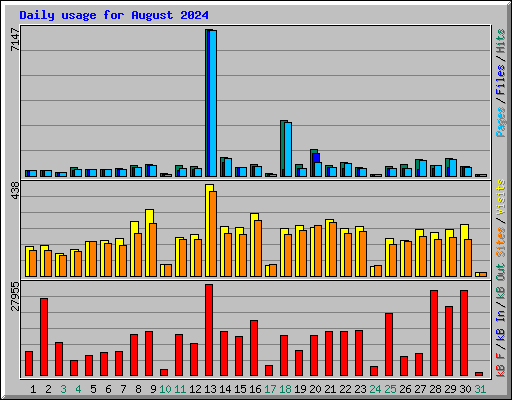 Daily usage for August 2024