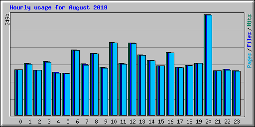 Hourly usage for August 2019